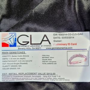 Silver ring with .33 ct of Swiss cubic zirconia